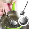thumbnail image 2 of Stainless Steel Long Handle Scrub Brush for Kitchen, Heavy Duty Cleaning Tool for Pots, Pans, Dishes, Sinks, and Grills, 2 of 5