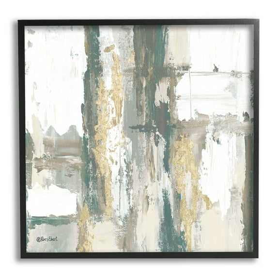 Stupell Industries Layered Abstract Collage Painting Black Framed Art Print Wall Art, Design by Roey Ebert