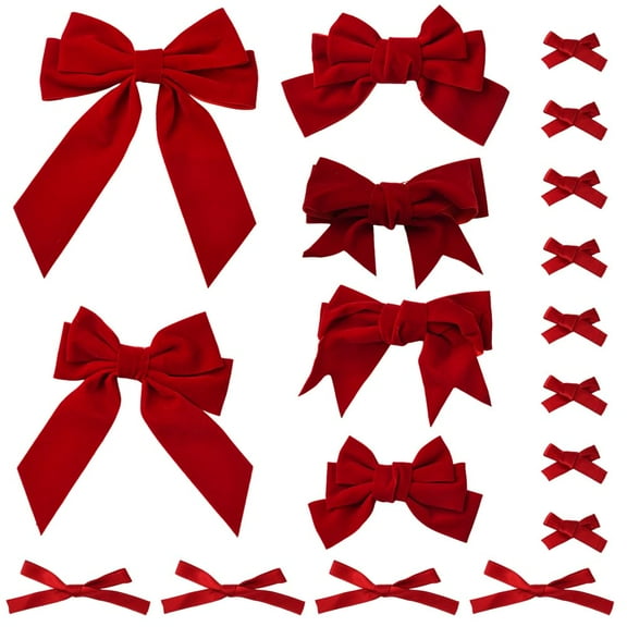 1 Box 8 Styles 26Pcs Coquette Hair Clips Red Coquette Bows Bulk Soft Silky Ribbon Cute Sweet Aesthetic Bowknot Clips