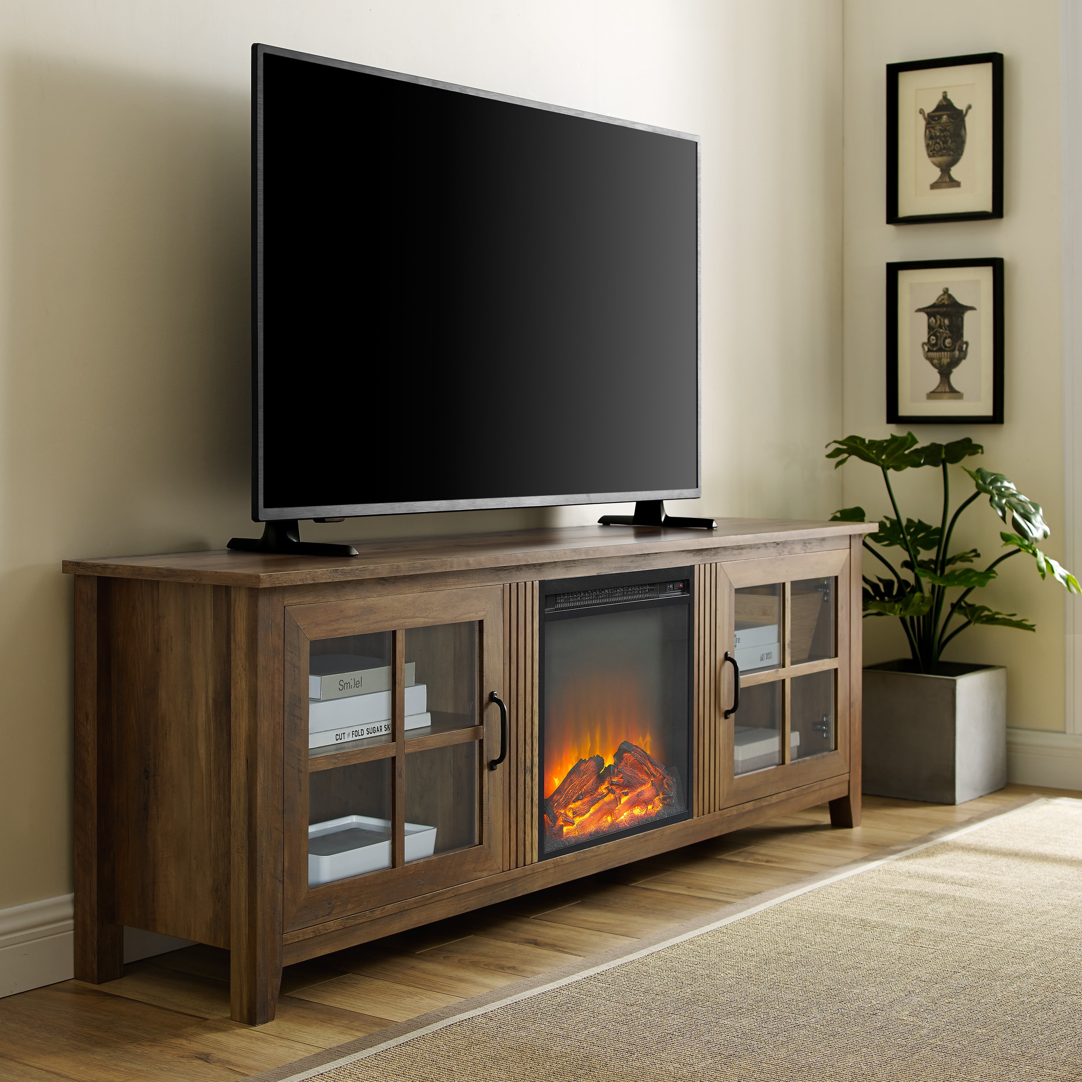 Manor Park Modern Farmhouse Fireplace TV Stand for TVs up to 78