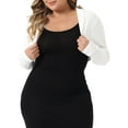 thumbnail image 1 of Cárdigan Plus Size Agnes Orinda para Mujeres, Chaquetas de Manga Larga, Abierto Frontal, Cárdigans Cortos 3X Blanco, 1 of 6
