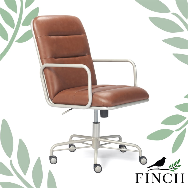 Finch Franklin Modern Leather Desk, Desk Chairs Brown Leather