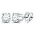 thumbnail image 1 of Boucles d'Oreilles Clous Solitaires en Diamant Rond Unisexes en Or Blanc 14kt 3/8 Cttw, 1 of 2