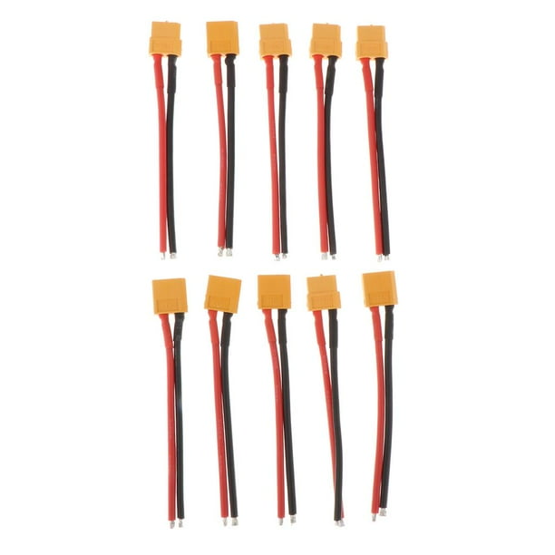 Cable adaptador para cargador de batería Lipo RC XT60 para vehículo RC, coche, helicóptero 5 pares macho y hembra con alambre