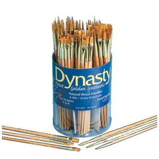 Dynasty B-1650 Art Education Filbert Paint Brushes, Classroom Cylinder, Set of 60