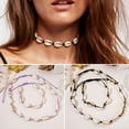 thumbnail image 5 of GKNET Boho Natural Sea Shell Handmade Bracelet Necklace Anklet Set Delicate Jewelry Women Gift-7.White White Necklace, 5 of 9