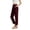 #148-Wine, variant on TaTaai Women Casual Sports Elastic Waist Yoga Pants Comfortable Slim Fit 9-Point Length Trousers For Fitness Daily Work Wear Gift