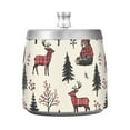 thumbnail image 7 of Yayeee Ashtray with Lid for Cigarette Smokeless Stainless Steel Home Ash Holder, Beige Christmas Plaid, 7 of 7