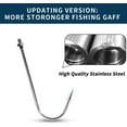 thumbnail image 5 of SAN LIKE Fish Gaff Telescopic Gaff hooks with Stainless Sea Fishing Spear Hook Tackle, Soft Handle Aluminium Alloy Pole for Saltwater Offshore Ice Tool47.24in, 5 of 8