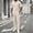 Khaki(New), variant on PNTUTB Summer Men's Solid-Color Suit Set Casual 2 Piece Outfitss Loose Short-Sleeve Crew-Neck Top and Elastic-Waist Drawstring Pants Two-Piece Set