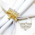 6pcs Napkin Buckles Hanukkah Menorah Napkin Holders Table Decoration