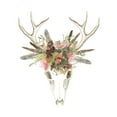thumbnail image 3 of McCavitt, Naomi 12x14 Black Modern Framed Museum Art Print Titled - Deer Skull and Flowers I, 3 of 5