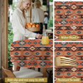 thumbnail image 5 of Geometric Stripe Red Pattern Round Tablecloth 60"x60", Wrinkle Resistant Wipeable Table Cover for Kitchen Dining Room Picnic Patio and Party, 5 of 6