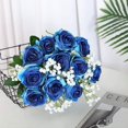 thumbnail image 4 of Ramo de Flores de Seda de Imitación CHAO Azul 10 Piezas, 4 of 5