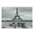 thumbnail image 1 of Eiffel Tower Cutting Board, Paris Scene with Greyscale City Background and Pink Moped Romantic Photography, Decorative Tempered Glass Cutting and Serving Board, in 3 Sizes, by Ambesonne, 1 of 2