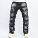 thumbnail image 4 of Pantalones largos para hombre, informales, holgados, de otoño, de color liso, rectos, con bolsillos, de poliéster, 4 of 9