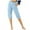 Sky Blue, variant on UAMVSH Capris for Women Cotton Linen Trendy Cuffed Hem Capri Pants With Pockets Elastic Waist Wide Leg Cropped Pants