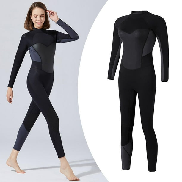 Traje de neopreno de mm para mujer, de manga larga, de piel