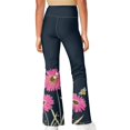 thumbnail image 3 of DISNIMO Pink Daisy Leggings for Girls Size 11-12 Kids Bell Bottoms Leggings with Pockets for Girls Flare Leggings Long Length Kids Cute High Waisted Flared Leggings Kids Flare Pants, 3 of 7