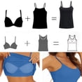thumbnail image 3 of Tsesme Plus Size Camisole for Women, Adjustable Spaghetti Strap Tank Tops with Built-In Bra, Loose Sleeveless Cami Tops 3XL, 3 of 9