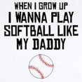 thumbnail image 2 of CafePress - Softball Like My Daddy Body Suit - Baby Light Bodysuit, Size Newborn - 24 Months, 2 of 4