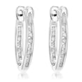 thumbnail image 3 of Vir Jewels 1/5 CTTW Diamond Hoop Earrings for Women .925 Sterling Silver Inside Out 1/2 Inch, 3 of 7
