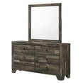 thumbnail image 4 of Rustic Brown Finish 6pc King Size Platform Bedroom Set Bed Dresser Mirror Nightstands Chest, 4 of 7
