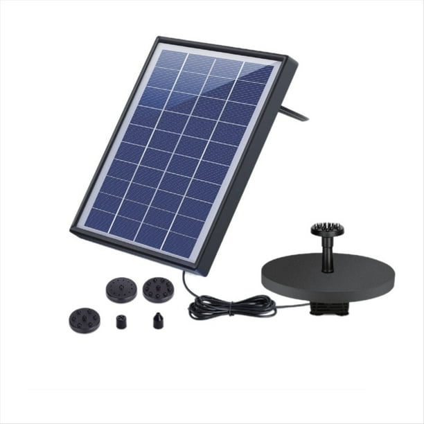 Bomba de Energía de Fuente Solar de 5W con 6 Boquillas para Baño de Pájaros, Estanque de Peces o Decoración de Jardín
