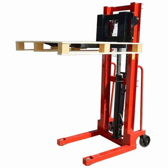 2T Handling Goods Forklift Truck Stacker Manual Hydraulic Pressure Lifting Hoisting