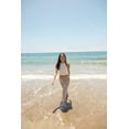 thumbnail image 4 of Cali1850 Women's Casual Linen Pants 32" Inseam Oceanside Drawstring Smocked Waist Lounge Beach Pants with Pockets, 4 of 6