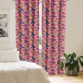 thumbnail image 3 of Ambesonne Bird 4-Panel Curtains, Tropical Parrots Long Tails, 56"x84", Pastel Pink Multicolor, 3 of 4