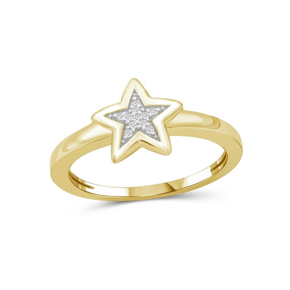 JewelersClub Diamond Rings for Women – Accent White Diamond Ring Jewelry– 14K Gold-Plated Silver Bands for Women –– Ring by JewelersClub