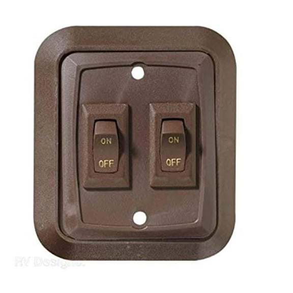 3.53 x 3 in. On & off SPST Double Wall Plate Switch with Raised Bezel