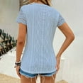 thumbnail image 4 of Summer Sweaters Shirts for Women Lace Trim Eyelet Tunic Tops Hollow-Out TShirts Scooped Neck Short Sleeve T Shirts Seashell Edge Sleeve Shirts Slim Fitted Outfits Lounge Dressy Bussiness Tee, 4 of 6