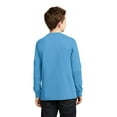 thumbnail image 2 of Port & Company Youth Long Sleeve Core Cotton Tee-L (Aquatic Blue), 2 of 6