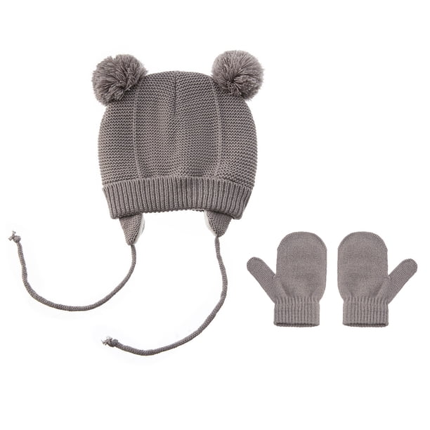 Gorro y manoplas para recién nacidos con orejas de bebé Desiderio