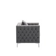 thumbnail image 5 of Bowery Hill Gray Velvet Fabric Sofa Loveseat Chair Living Room Set, 5 of 11