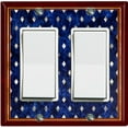 thumbnail image 1 of Metal Light Switch Plate Cover Elegant Maroon Blue Rhombus Pattern Frame FRA042, 1 of 13