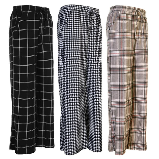 Angelina Pantalones Palazzo De Mujer con Bolsillos (Paquete de 3)