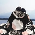 thumbnail image 6 of XMXT Flannel Throw Blanket for Couch, Dotted Pink Animal Print Bed Sofa Decor Blankets for Home Bedroom, 40 x 30 inches, 6 of 9
