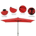 thumbnail image 3 of 6.5 x 10ft Rectangular Patio Umbrella with 26 Led Lights Outdoor Market Table Umbrella with Push Button Tilt and Crank for Garden(Red), 3 of 12