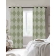 thumbnail image 2 of Sage Green Morocco Blackout Curtains 54 Inch Length 2 Panels Set for Living Room Bedroom, Vintage Abstract Geometric Pattern Room Darkening Window Curtains Thermal Insulated Black Out Curtain 52"x54", 2 of 8