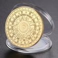 thumbnail image 3 of Moneda conmemorativa chapada en oro de constelación de 5 uds., regalo coleccionable (Leo), 3 of 7