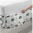 thumbnail image 2 of Scandinavian Bed Skirt, Pure Breed Dogs Pattern Yorkshire Terrier Poodle Monochrome Geometric Shapes, Elastic Bedskirt Dust Ruffle Wrap Around for Bedding Decor, 4 Sizes, Multicolor, by Ambesonne, 2 of 2