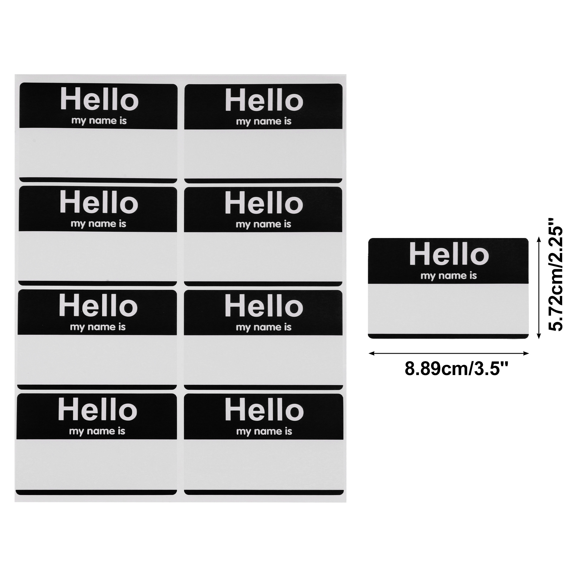 Unique Bargains Handwritten Name Gift Stickers 3.5"x2.25" 6 Pcs Black