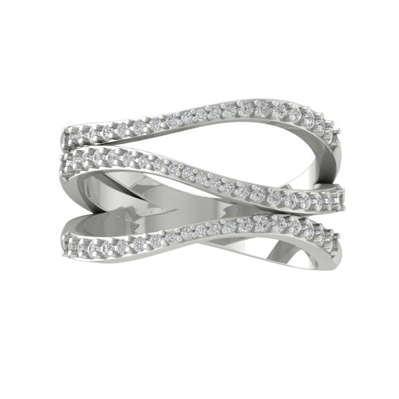 Araiya Sterling Silver Diamond Band Ring for Women (1/2 cttw, I-J Color, I2-I3 Clarity), Size 7