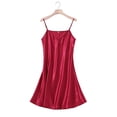 thumbnail image 1 of Camisón de seda de hielo de verano para mujer, pijama sexy de seda fina con tirantes, ropa de hogar de primavera y otoño de imitación de seda, 1 of 6