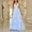 Light Blue, variant on XFYSSS Women's New Fashionable Wedding Dress Sexy V-neck Sleeveless Lace Solid Color Dress Long Dress Women Polyester Dress