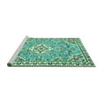 thumbnail image 2 of Ahgly Company Machine Washable Indoor Rectangle Medallion Turquoise Blue Traditional Area Rugs, 2' x 3', 2 of 4