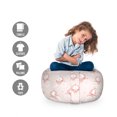 thumbnail image 2 of Pastel Storage Toy Bag Chair, Themed Carriage Fiction Shower Girls Cartoon Design, Stuffed Animal Organizer Washable Bag, Large Size, Pale Pink White, by Ambesonne, 2 of 3